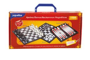 T-toca Ajedrez/damas/backgammon Mágnetico 3 En 1