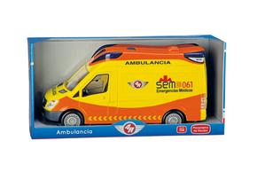 4r Ambulancia Fricción Con Luz + Sonido 1:14