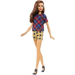 Barbie – Muñeca Fashionista Pantalón Corto Escocés Amarillo (plaid On Plaid)