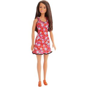 Barbie – Muñeca Morena Chic Vestido Flores Blanco Y Naranja