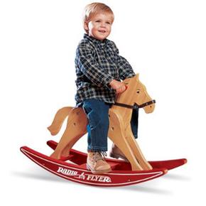 Radio Flyer Caballito Balancin Classic Wood Rocking Horse