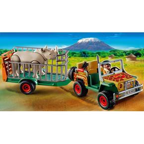 Vehiculo De Guarda Bosques Con Rinoceronte Playmobil