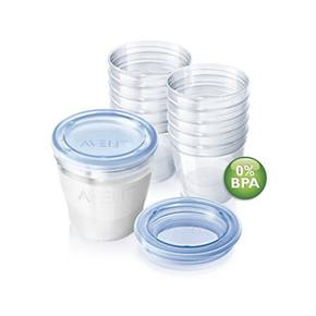 Avent Recipiente Via 10 Recipientes Y 10 Tapas Leche Materna Philips