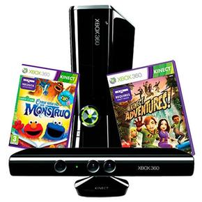 Pack Xbox 360 Kinect 4gb + Juego Barrio Sésamo + Juego Adventures