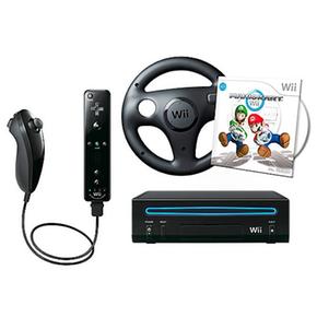 Consola Nintendo Wii Negra + Mario Kart + Volante