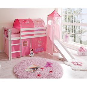 Cama Semi Alta Con Tobogan Bailarina Rosa Upali Dreams