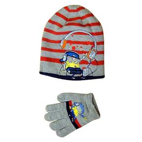 Set Guantes Y Gorro Bob Esponja Gris Y Rojo – Talla 54