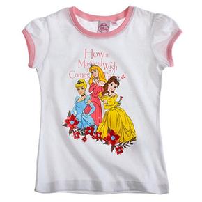 Camiseta Manga Corta Princesa Blanca 4 Años