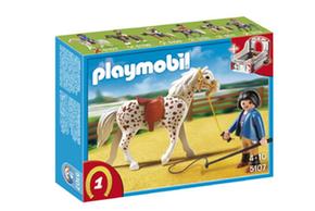 Playmobil Knabstrupper Con Establo Rojo Y Gris