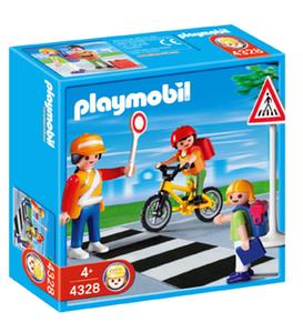 Playmobil Cruce Con Guardia Y Niños