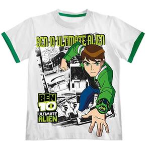 Camiseta Manga Corta Ben 10 Blanca 8 Años