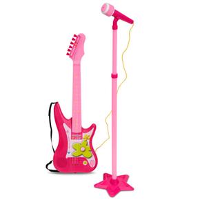 Guitarra Y Con Micrófono Eléctrica Rosa Amplificador OkiZPTXu