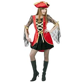 Disfraz Adulto Pirata Rojo Y Negro Talla M-l