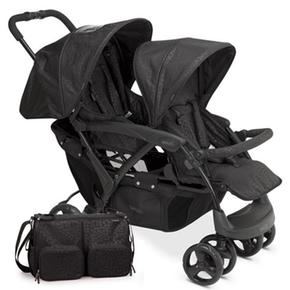 Sillita De Paseo Gemelar Tandem Black Con Bolso Pb Plus