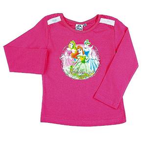 Camiseta Manga Larga Princesas – Talla 2 Rosa