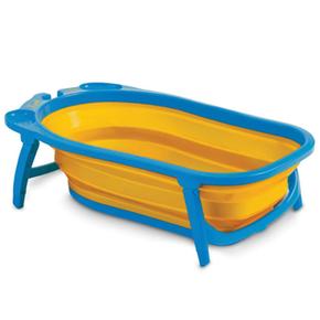 Bañera Plegable Silicona Azul Y Amarillo