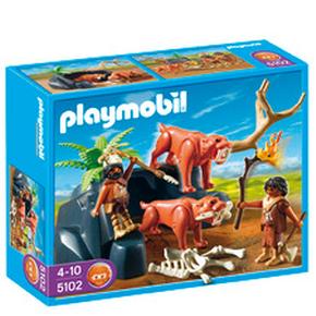 Tigres Dientes De Sable Con Cazadores Playmobil