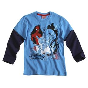 Spiderman – Camiseta Manga Larga Azul Claro Y Azul Marino – 6 Años