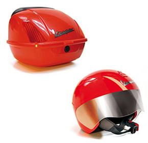 Vespa Safety Helmet & Rear Box