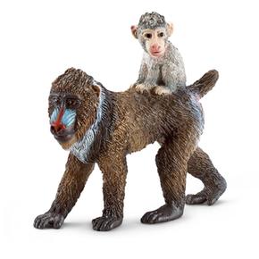 Mandril Hembra Con Cría. Schleich