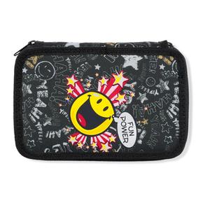 Estuche 2 Pisos Smiley Negro