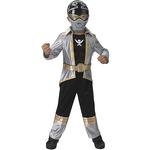 Power Rangers – Disfraz Silver Supermegaforce Caja – Talla S (3-4 Años)