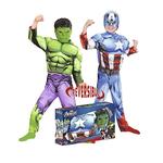 Los Vengadores – Disfraz Hulk + Capitán América Reversible 3-4 Años