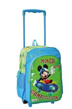 Mickey Mouse Club House Mochila + Carro Fijo Verde Y Azul