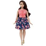 Barbie – Muñeca Fashionista Vestido Falda Con Flores-1