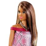 Barbie – Muñeca Fashionista Vestido Piel De Pitón Rosa-4