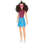 Barbie – Muñeca Fashionista Falda Vaquera Camiseta Rayas-2