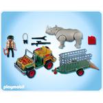 Vehiculo De Guarda Bosques Con Rinoceronte Playmobil-1