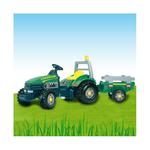Tractor A Pedales Stronger Con Remolque Verde Smoby