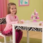 Juego De Mesa Y 2 Sillas Blanco Y Cebra Fun And Funky Kidkraft-1