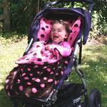 Buggy Snuggle Saco Estilo Lunares Rosa Con Chocolate-3