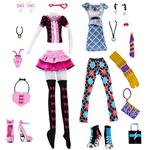 Set 2 Vestidos + Accesorios Monster High-1