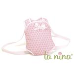 Mochila Porta Bebé De Juguete Con Lunares Color Rosa