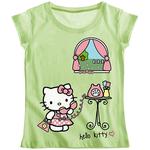 Camiseta Manga Corta Hello Kitty Verde 6 Años