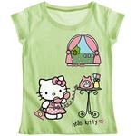 Camiseta Manga Corta Hello Kitty Verde 6 Años