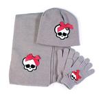 Monster High – Gorro, Bufanda Y Guantes Gris – Talla Única