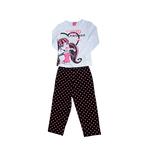 Monster High – Pijama Manga Larga Pantalón Negro Lunares Rosa – 8 Años