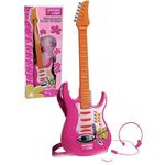 Guitarra Rock Electrónica Rosa Y Micrófono Casco-2