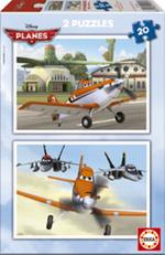 Aviones 2 Puzzles De 20 Piezas