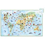 Puzzle Mapa Animales Del Mundo