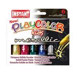 Témpera Sólida Playcolor 6 Colores Metálicos