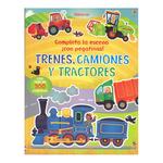 Trenes, Camiones Y Tractores. Completa La Escena ¡con Pegatinas!