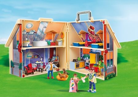 Casa de muñecas portátil y plegable en un maletin de Playmobil